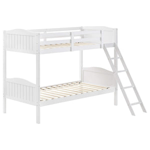 Litera Arlo Wood Twin sobre Twin Blanca