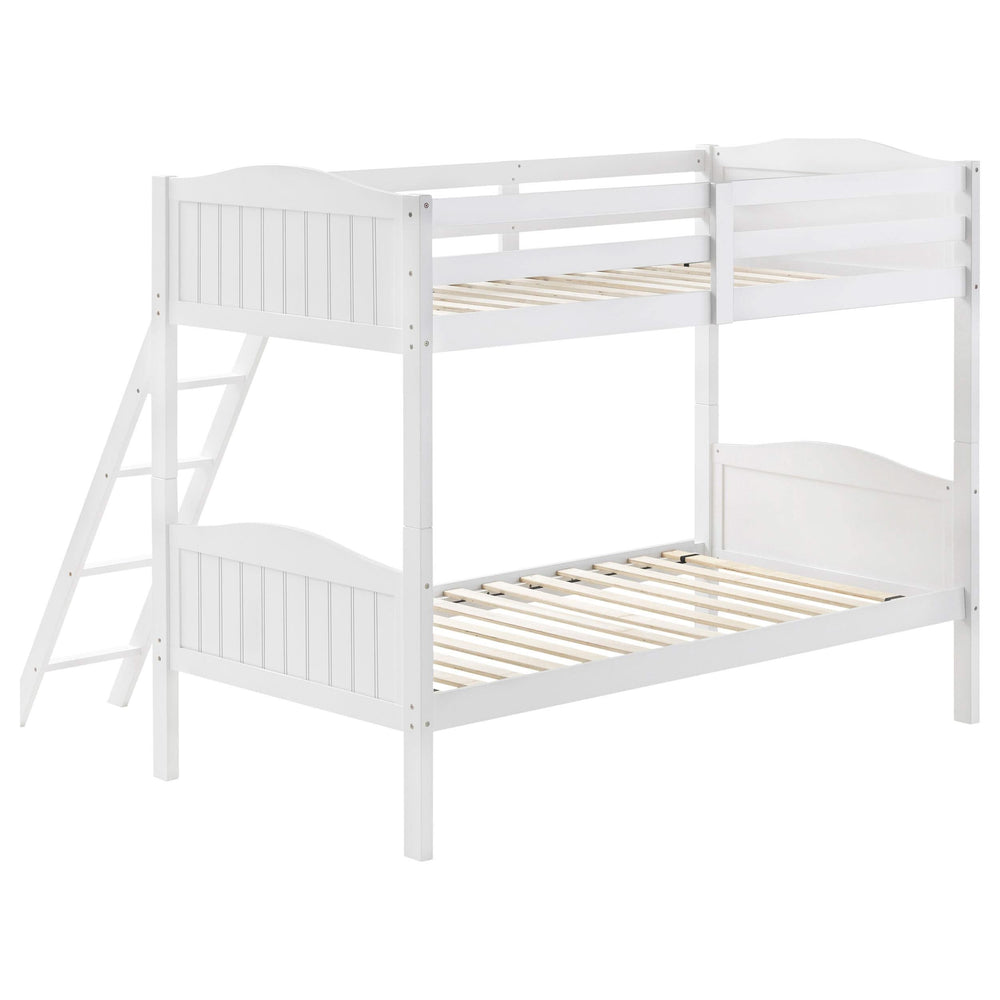Litera Arlo Wood Twin sobre Twin Blanca