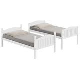 Litera Arlo Wood Twin sobre Twin Blanca