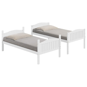 Litera Arlo Wood Twin sobre Twin Blanca