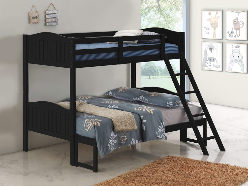 Litera Arlo Wood Twin sobre Full, color negro