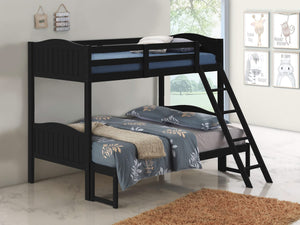 Litera Arlo Wood Twin sobre Full, color negro