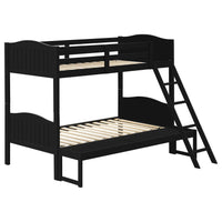 Litera Arlo Wood Twin sobre Full, color negro