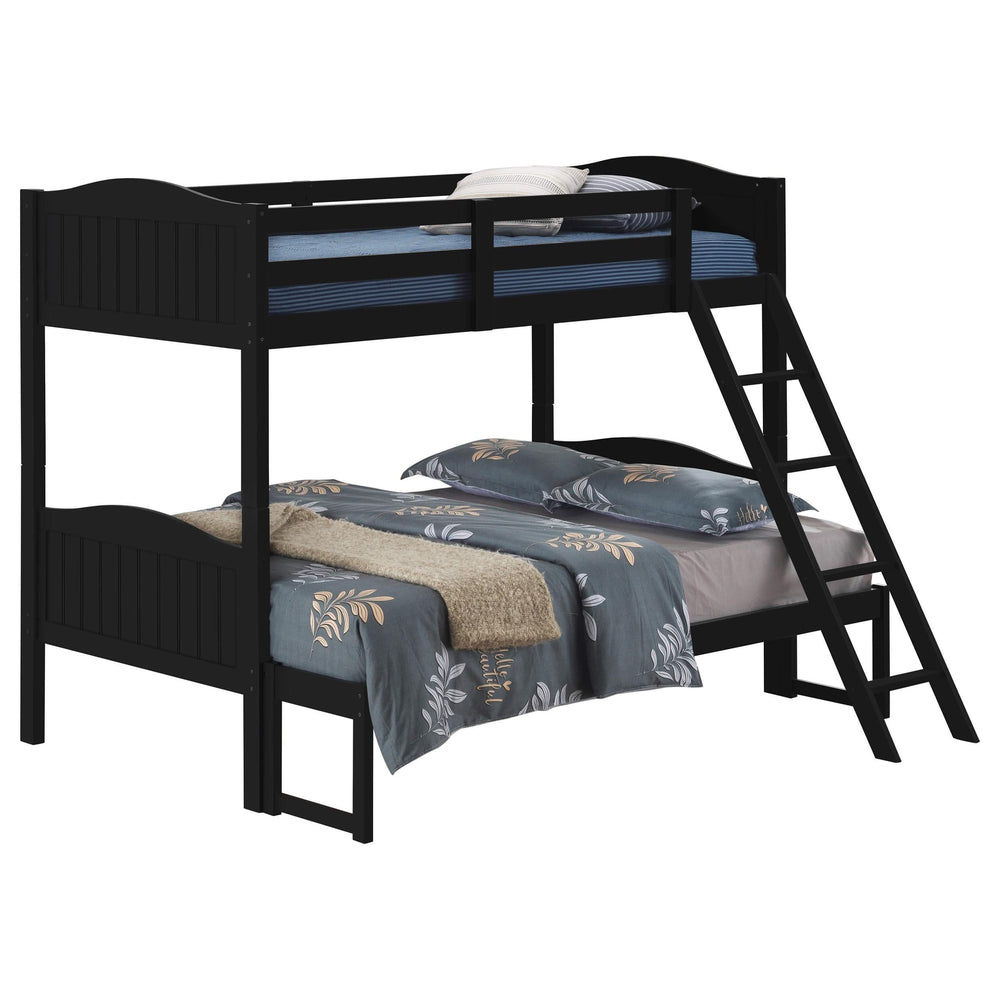 Litera Arlo Wood Twin sobre Full, color negro
