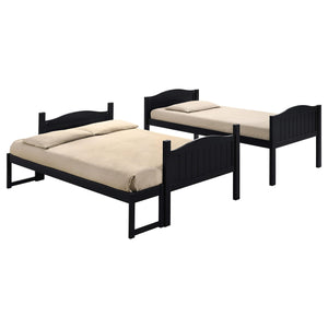 Litera Arlo Wood Twin sobre Full, color negro