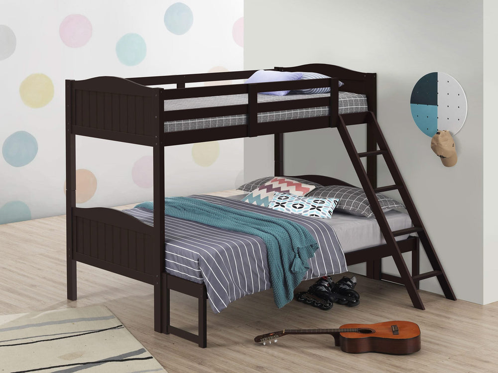 Litera Arlo Wood Twin sobre Full, color Espresso