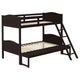 Litera Arlo Wood Twin sobre Full, color Espresso