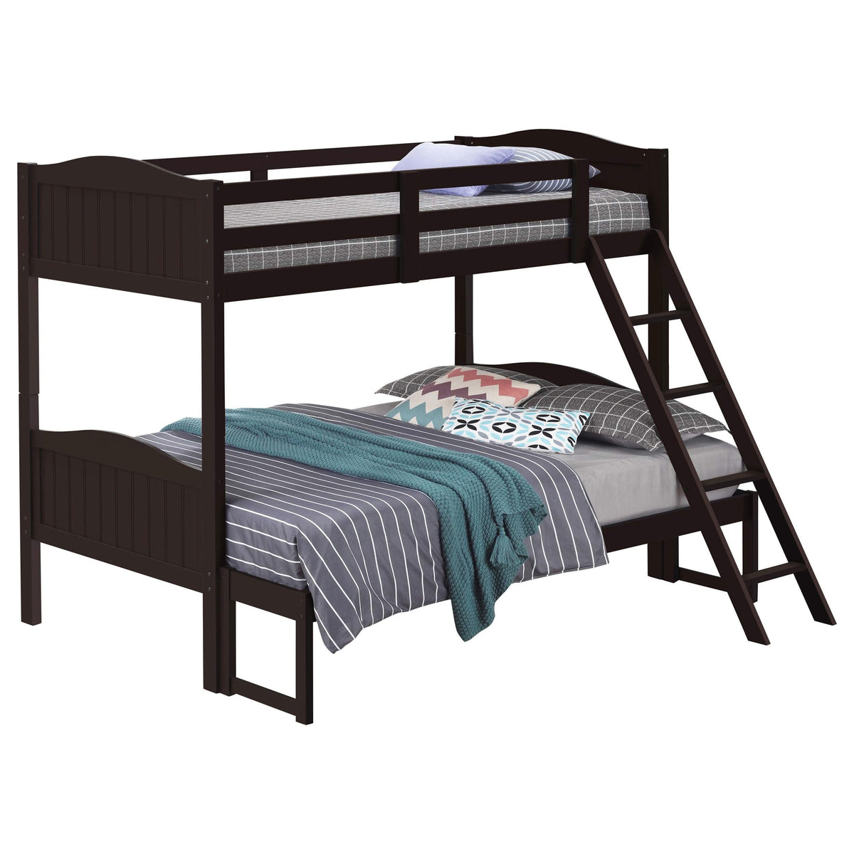 Litera Arlo Wood Twin sobre Full, color Espresso