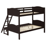 Litera Arlo Wood Twin sobre Full, color Espresso