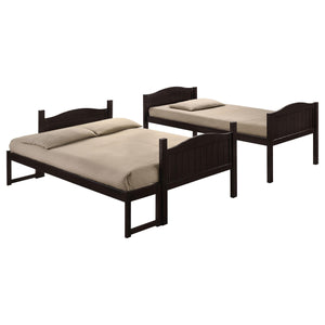 Litera Arlo Wood Twin sobre Full, color Espresso