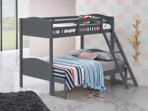 Litera Arlo Wood Twin sobre Full, color gris