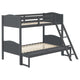 Litera Arlo Wood Twin sobre Full, color gris