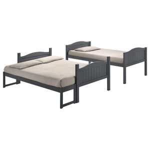 Litera Arlo Wood Twin sobre Full, color gris
