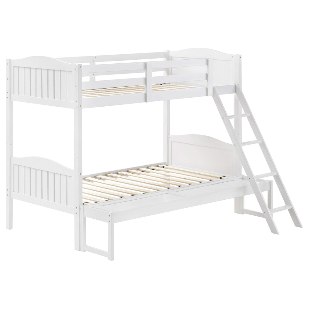 Litera Arlo Wood Twin sobre Full, color blanco
