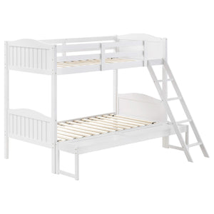 Litera Arlo Wood Twin sobre Full, color blanco