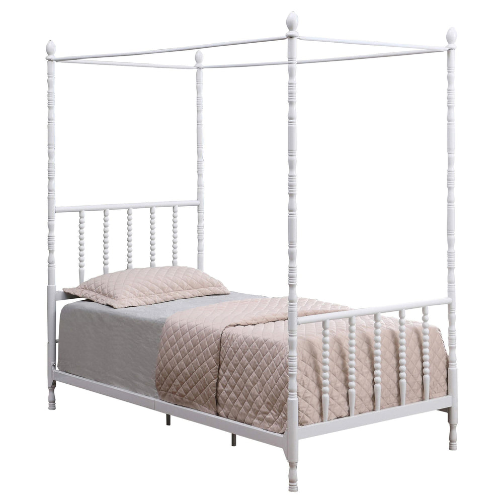 Cama con dosel Betony Twin Blanca