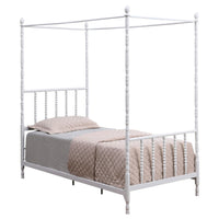 Cama con dosel Betony Twin Blanca