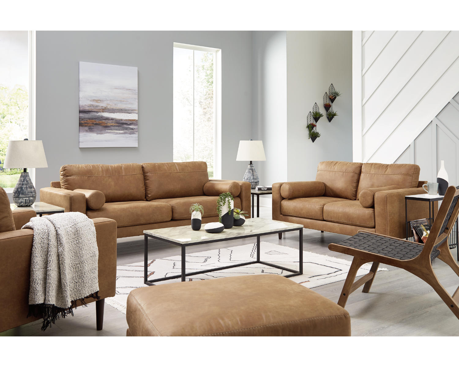 Telora Sofa, Loveseat, Chair and Ottoman
