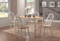 Juego de mesa de comedor rectangular Windsor de 5 piezas Taffee, color blanco