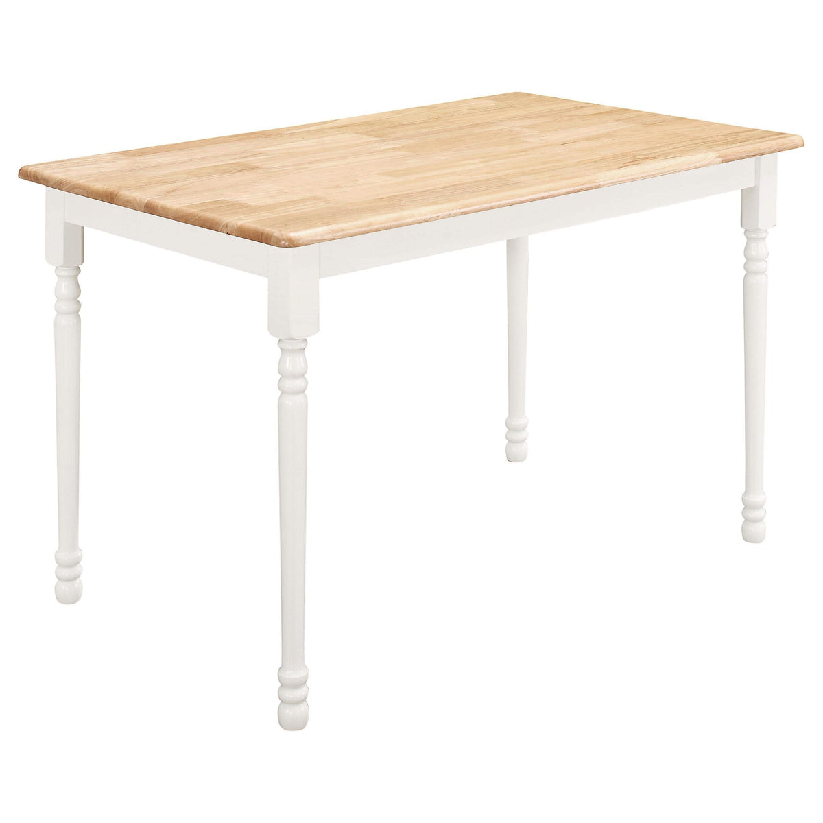 Juego de mesa de comedor rectangular Windsor de 5 piezas Taffee, color blanco