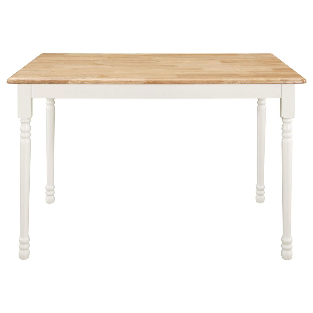 Juego de mesa de comedor rectangular Windsor de 5 piezas Taffee, color blanco