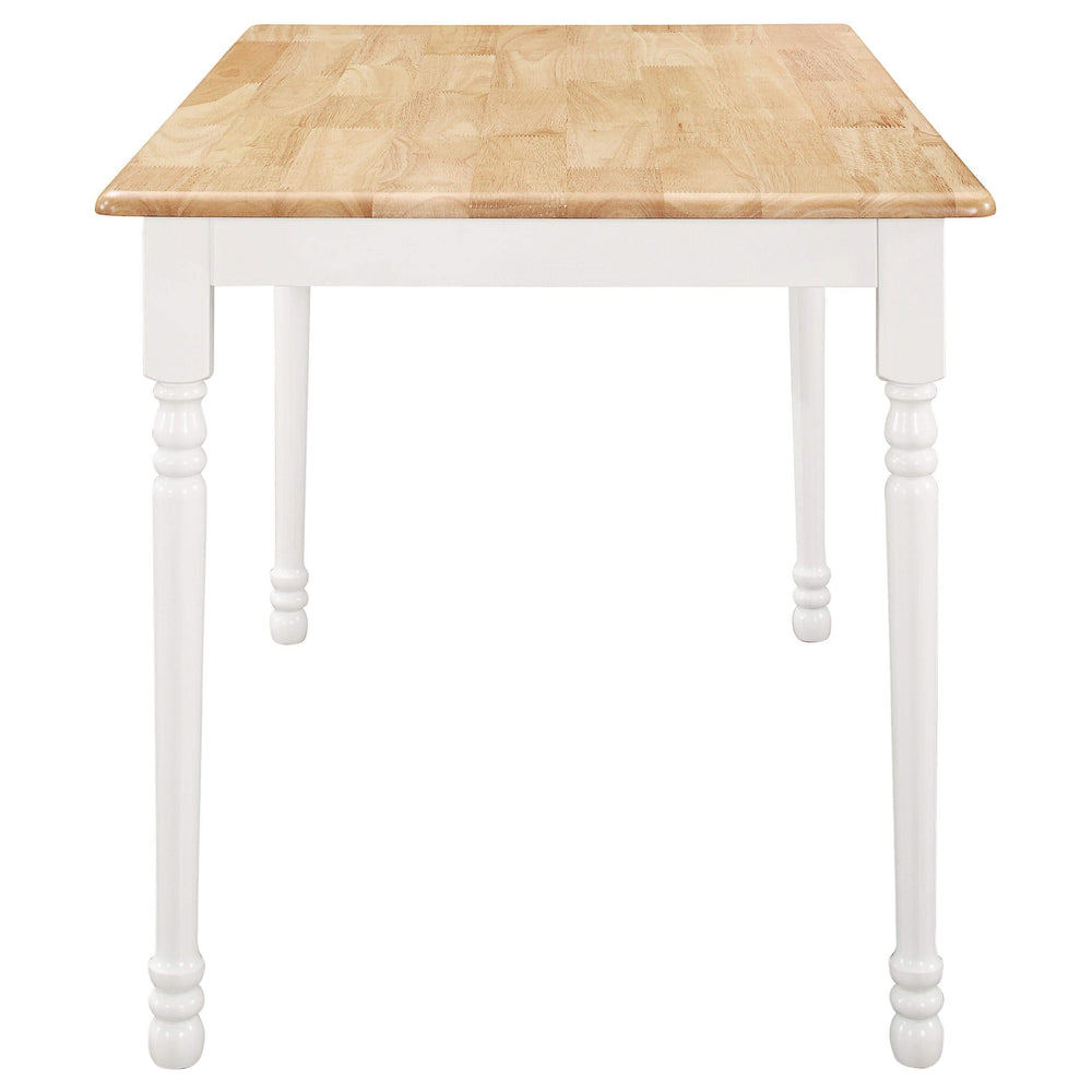 Juego de mesa de comedor rectangular Windsor de 5 piezas Taffee, color blanco