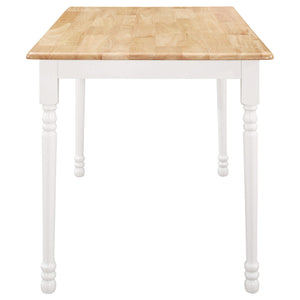 Juego de mesa de comedor rectangular Windsor de 5 piezas Taffee, color blanco