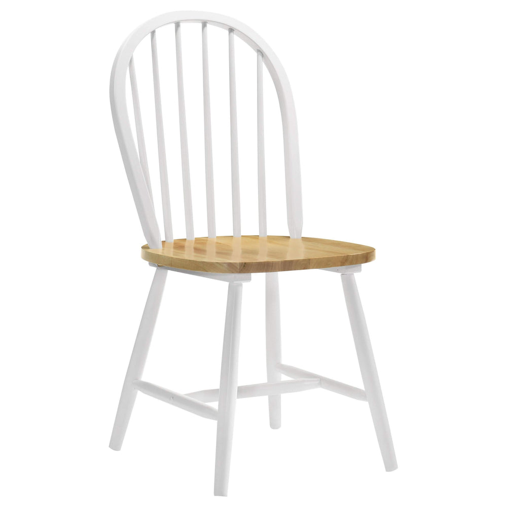 Juego de mesa de comedor rectangular Windsor de 5 piezas Taffee, color blanco
