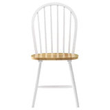 Juego de mesa de comedor rectangular Windsor de 5 piezas Taffee, color blanco