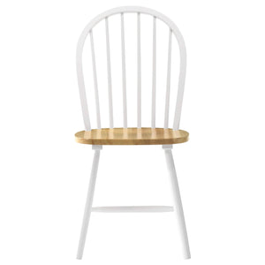 Juego de mesa de comedor rectangular Windsor de 5 piezas Taffee, color blanco