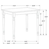 Juego de mesa de comedor rectangular Windsor de 5 piezas Taffee, color blanco