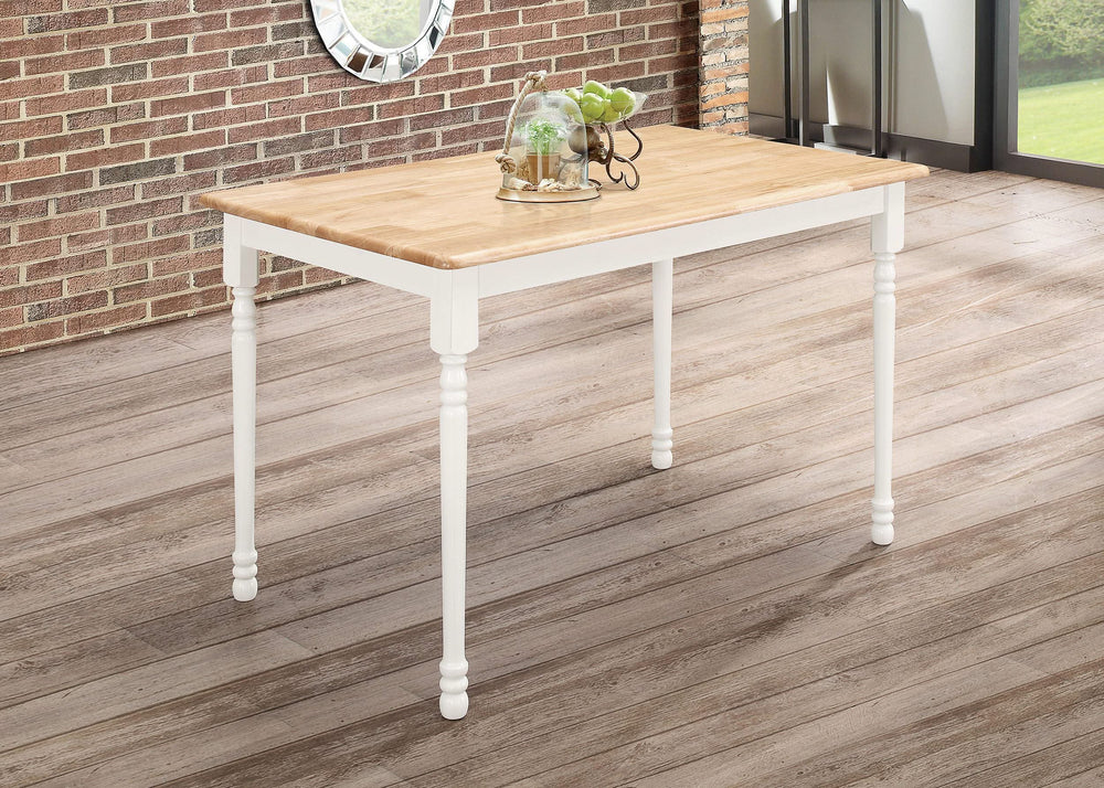 Mesa de comedor rectangular de madera maciza Taffee de 47 pulgadas, color blanco