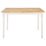 Mesa de comedor rectangular de madera maciza Taffee de 47 pulgadas, color blanco