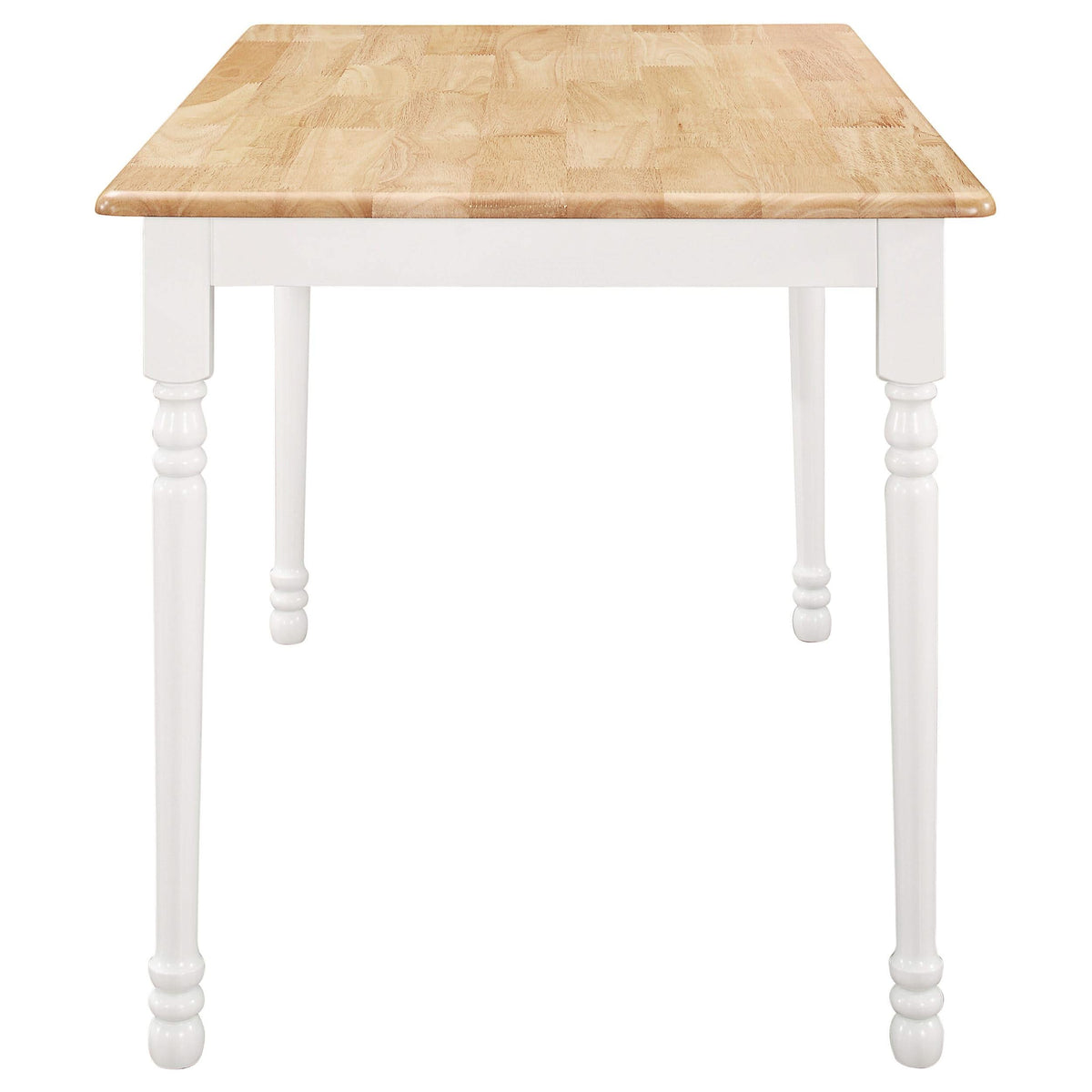 Mesa de comedor rectangular de madera maciza Taffee de 47 pulgadas, color blanco