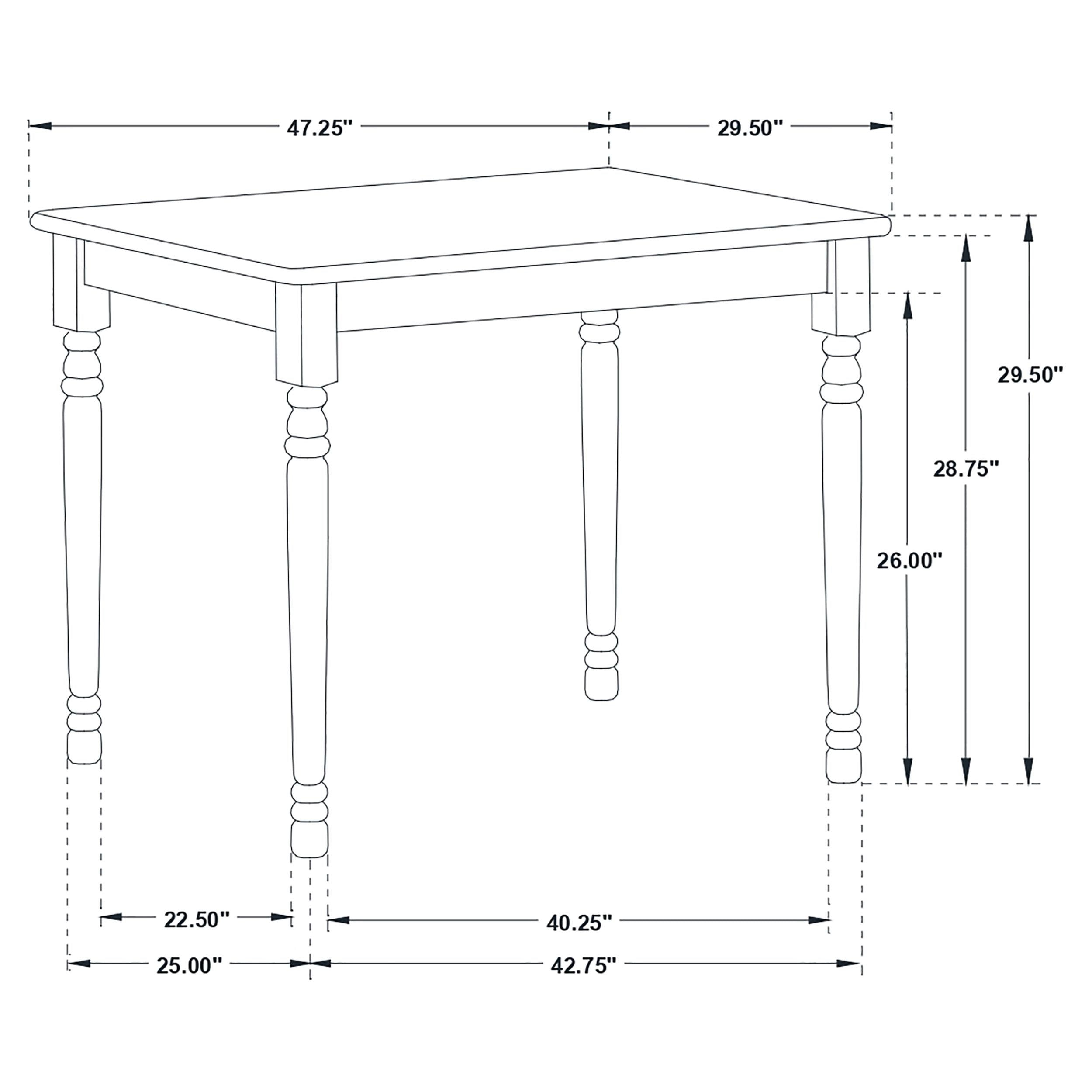 Taffee Rectangular 47-inch Solid Wood Dining Table White