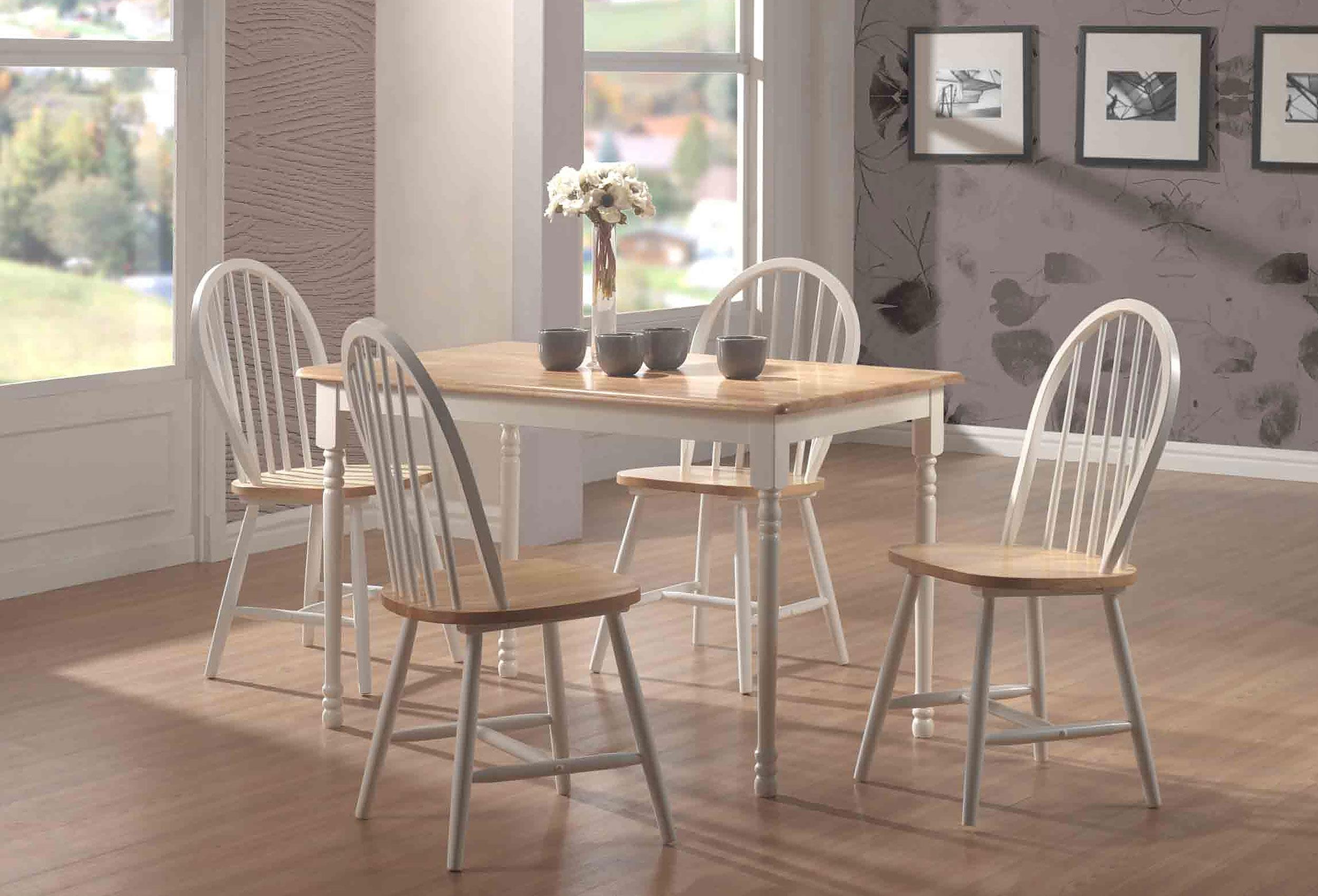 Taffee Rectangular 47-inch Solid Wood Dining Table White