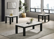 4170SET-WH IVY 3PK FAUX MBL WHITE COCKTAIL SET