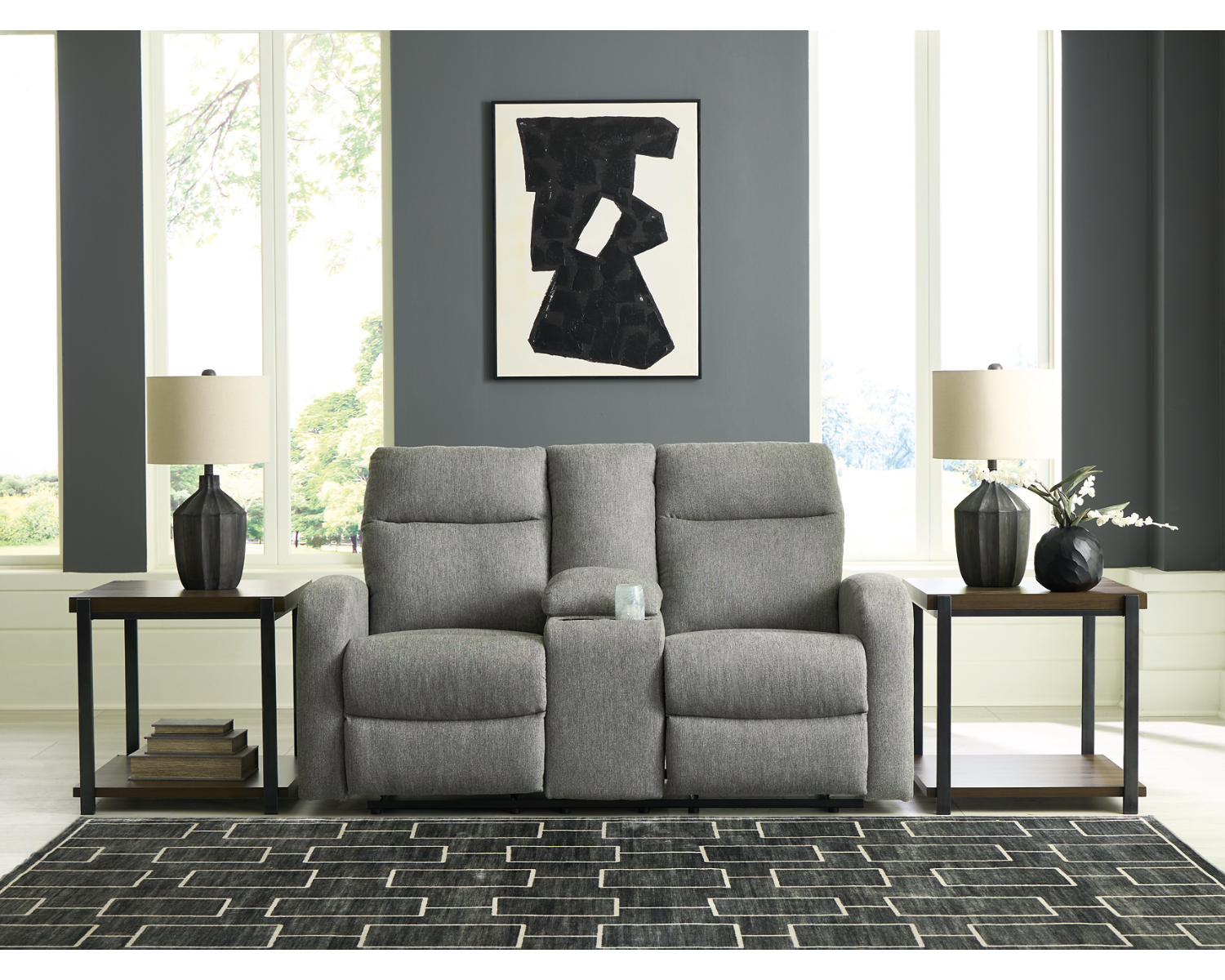 Gauntlet Reclining Loveseat with Console