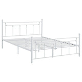 Cama de marco abierto completo de metal Canon blanca