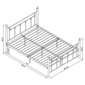 Cama de marco abierto completo de metal Canon blanca
