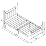 Cama doble de metal con marco abierto Canon, color blanco