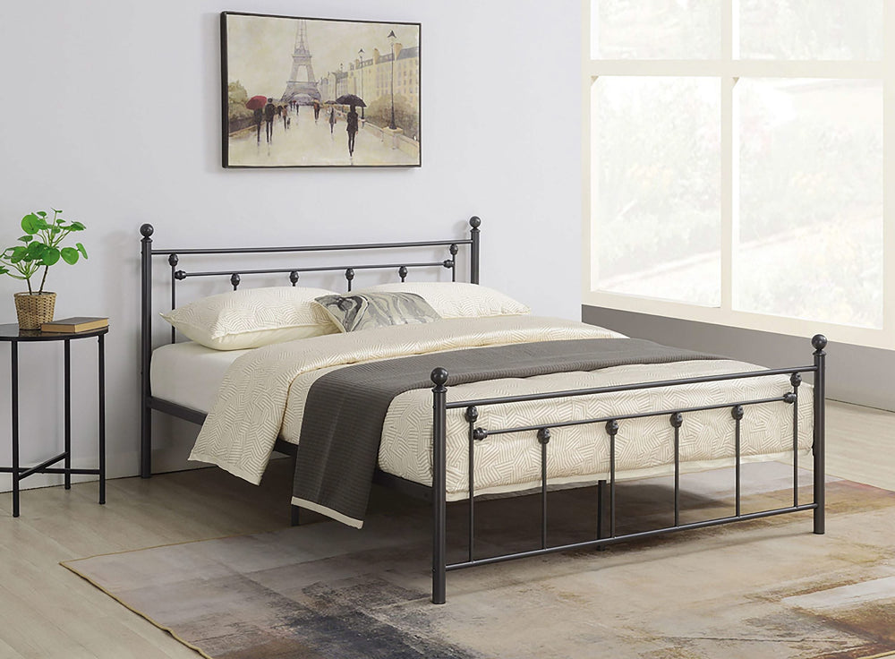 Cama de marco abierto completo de metal Canon color bronce