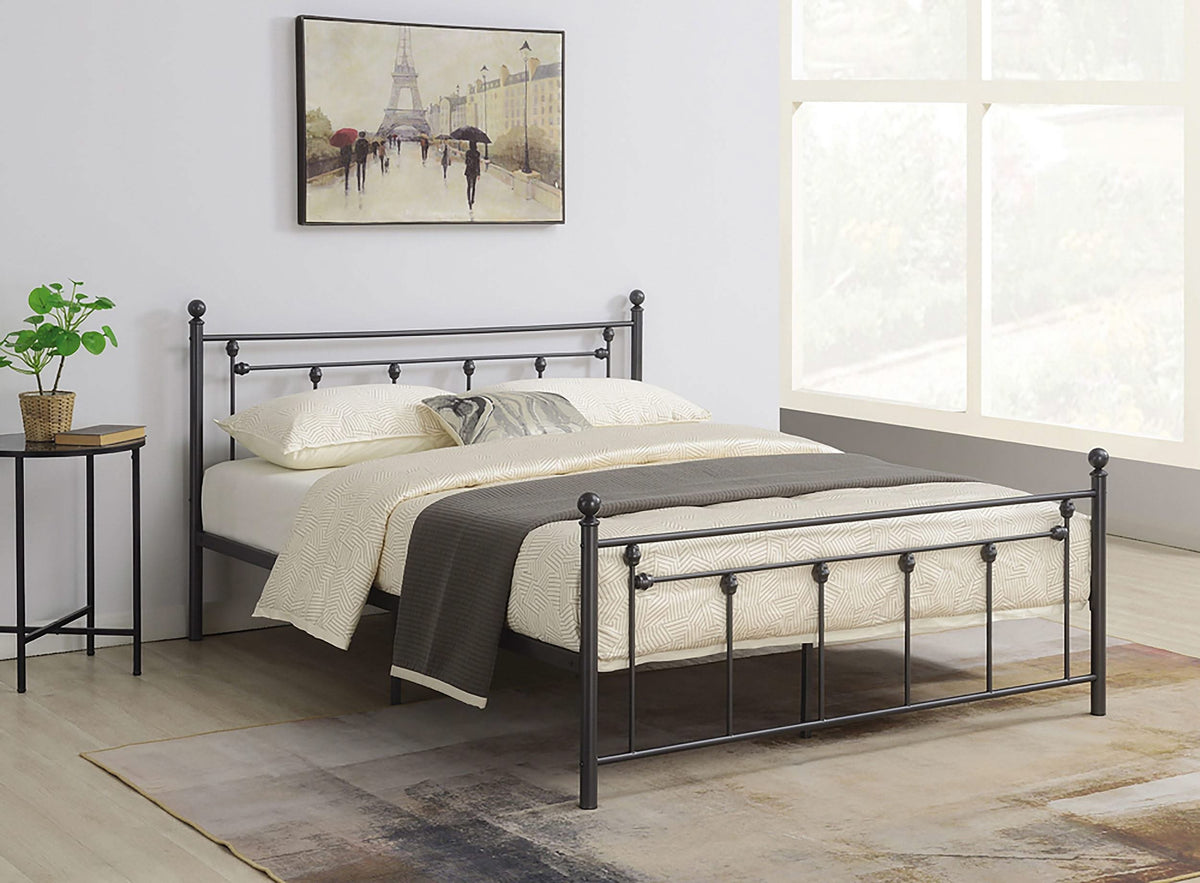 Cama de marco abierto completo de metal Canon color bronce