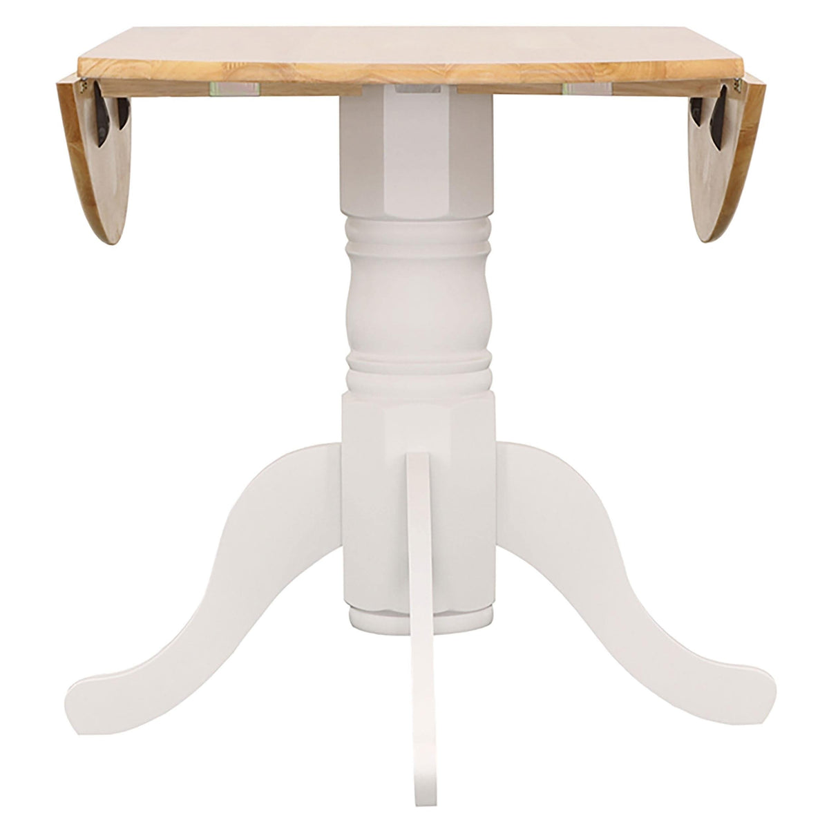 Juego de mesa de comedor Allison de 5 piezas con hojas abatibles redondas, color blanco