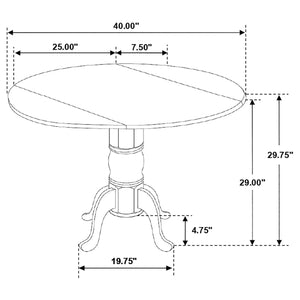 Juego de mesa de comedor Allison de 5 piezas con hojas abatibles redondas, color blanco