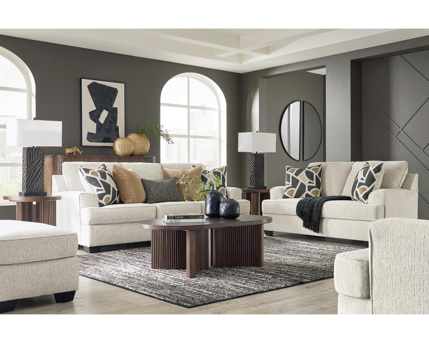 Heartcort Sofa, Loveseat, Oversized Chair and Ottoman