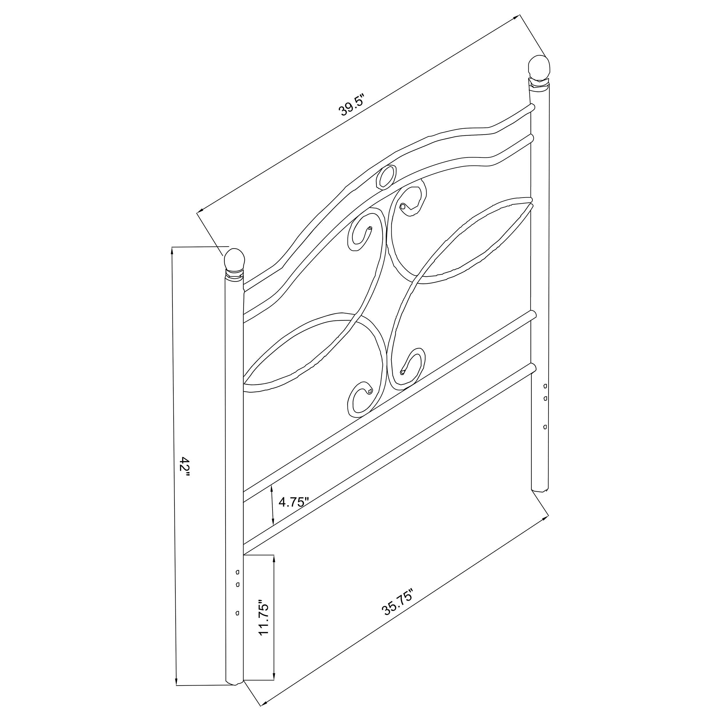 Callie Metal Twin Open Frame Headboard Matte Black