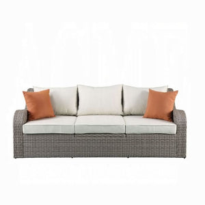 Sofá de patio Salena con 2 almohadas y 2 otomanas