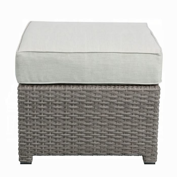 Sofá de patio Salena con 2 almohadas y otomana
