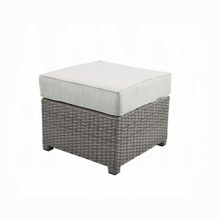 Sofá de patio Salena con 2 almohadas y otomana